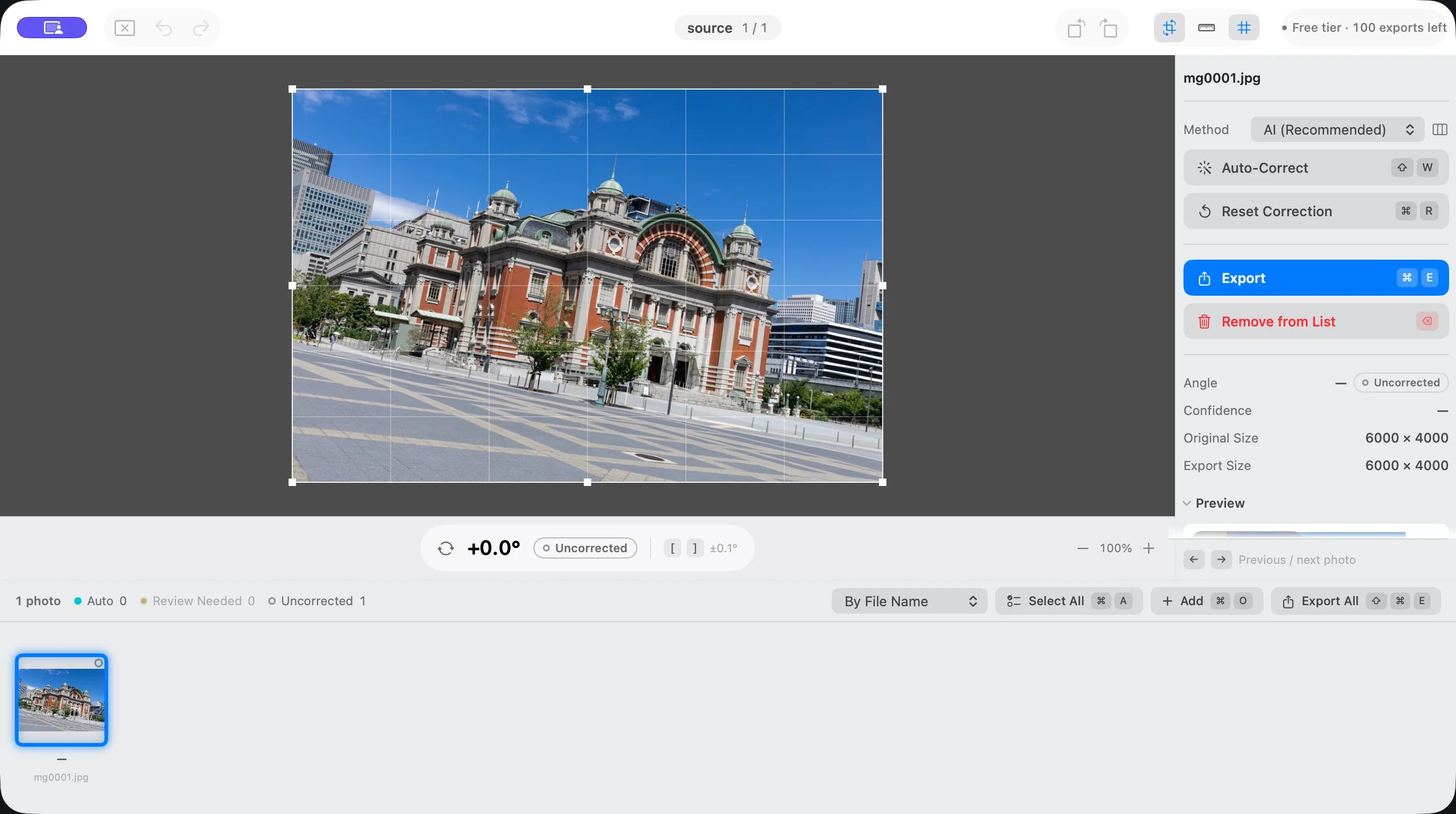 Suihei with a real photograph opened and ready to review.